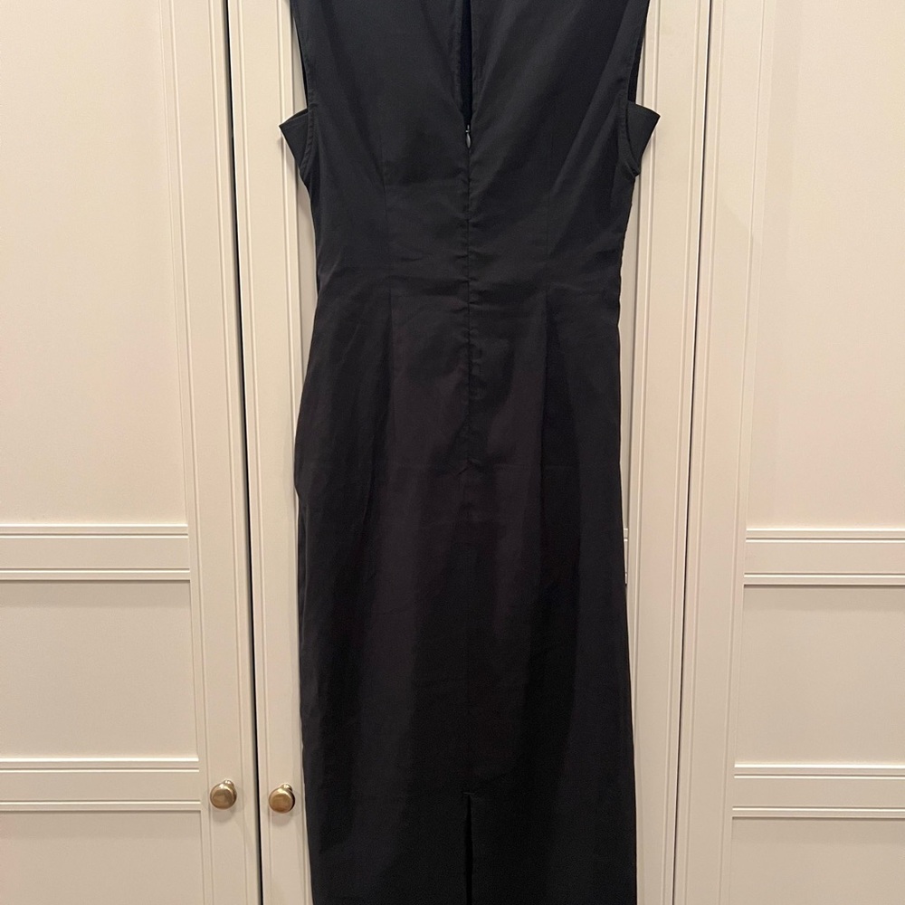 NEW Maeve Anthropologie Gathered Waist Sleeveless Midi Dress Black Women’s Small - Picture 9 of 13